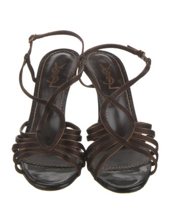 Yves Saint Laurent Patent Leather Slingback Sandals