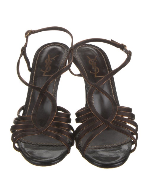 Yves Saint Laurent Patent Leather Slingback Sandals