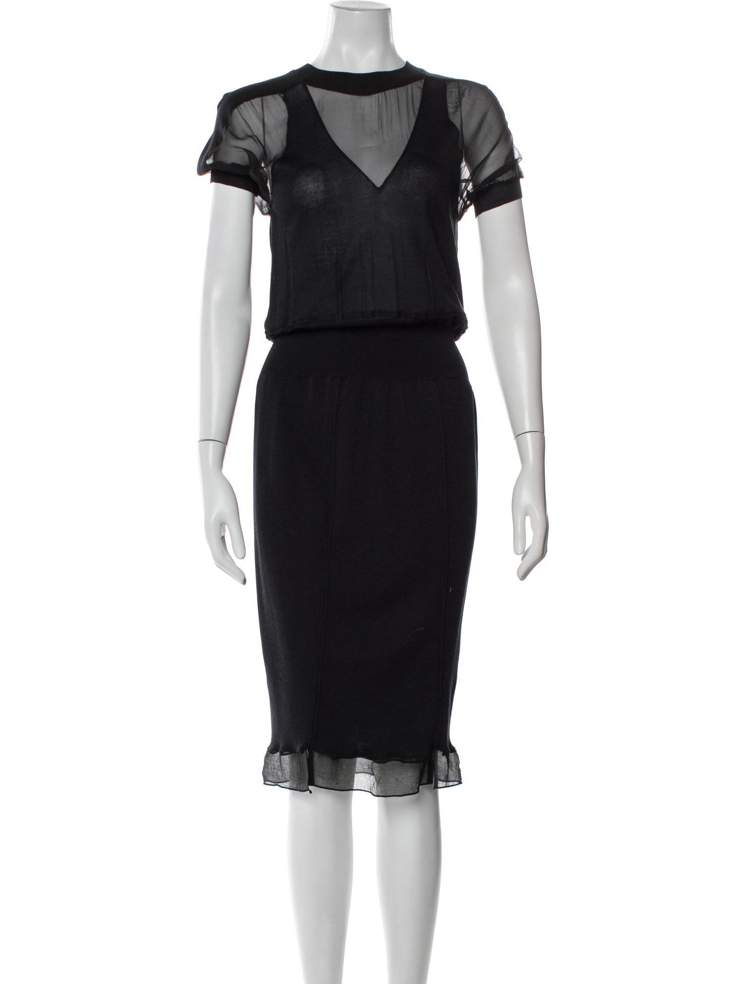Yves Saint Laurent Silk Midi Length Dress