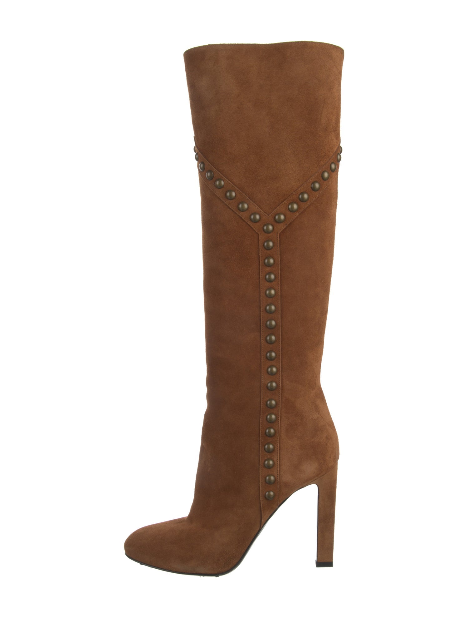 Yves Saint Laurent Suede Studded Accents Boots