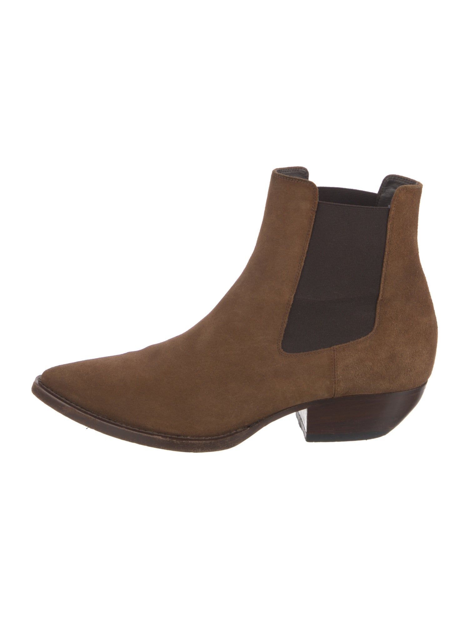 Yves Saint Laurent Suede Colorblock Pattern Chelsea Boots