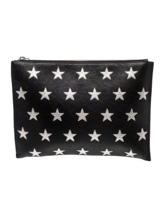 Saint Laurent Leather Star Clutch