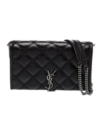Saint Laurent Quilted Becky Wallet on a Chain