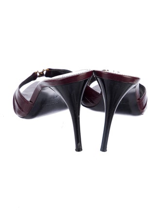 Saint Laurent Leather Pleated Accents Slides