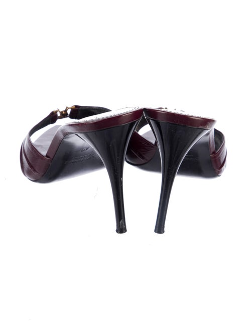 Saint Laurent Leather Pleated Accents Slides