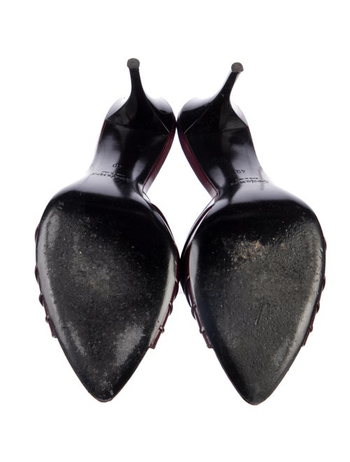 Saint Laurent Leather Pleated Accents Slides