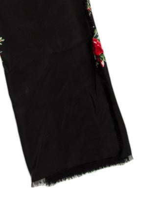 Yves Saint Laurent Silk Floral Print Scarf