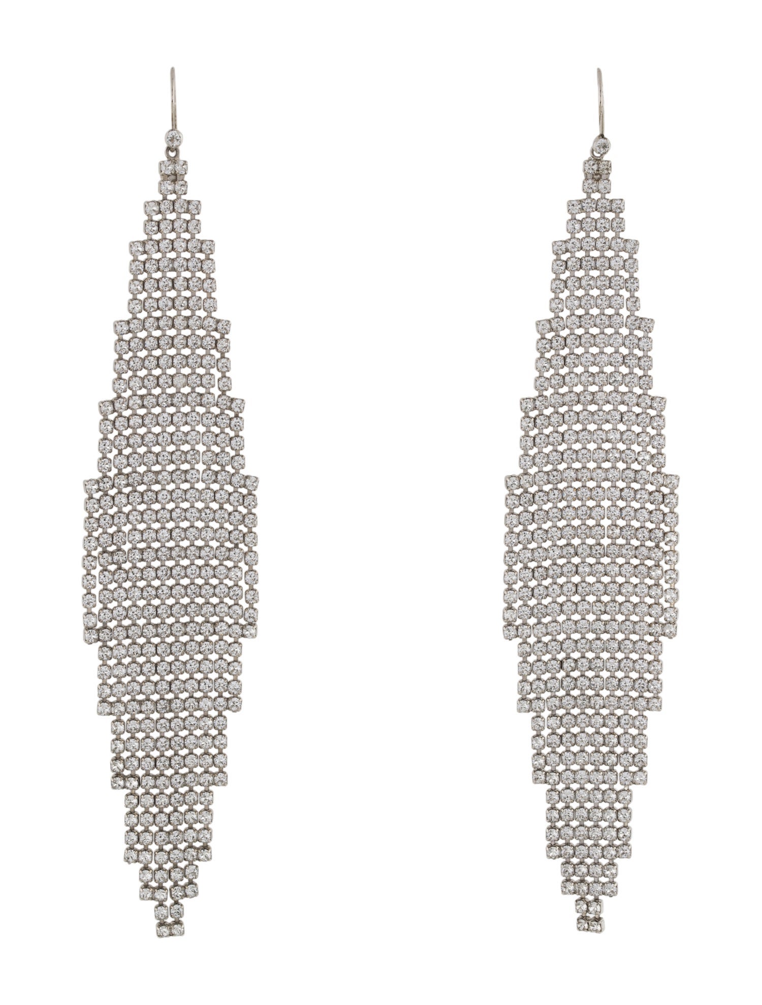 Yves Saint Laurent Crystal Smoking Mesh Drop Earrings