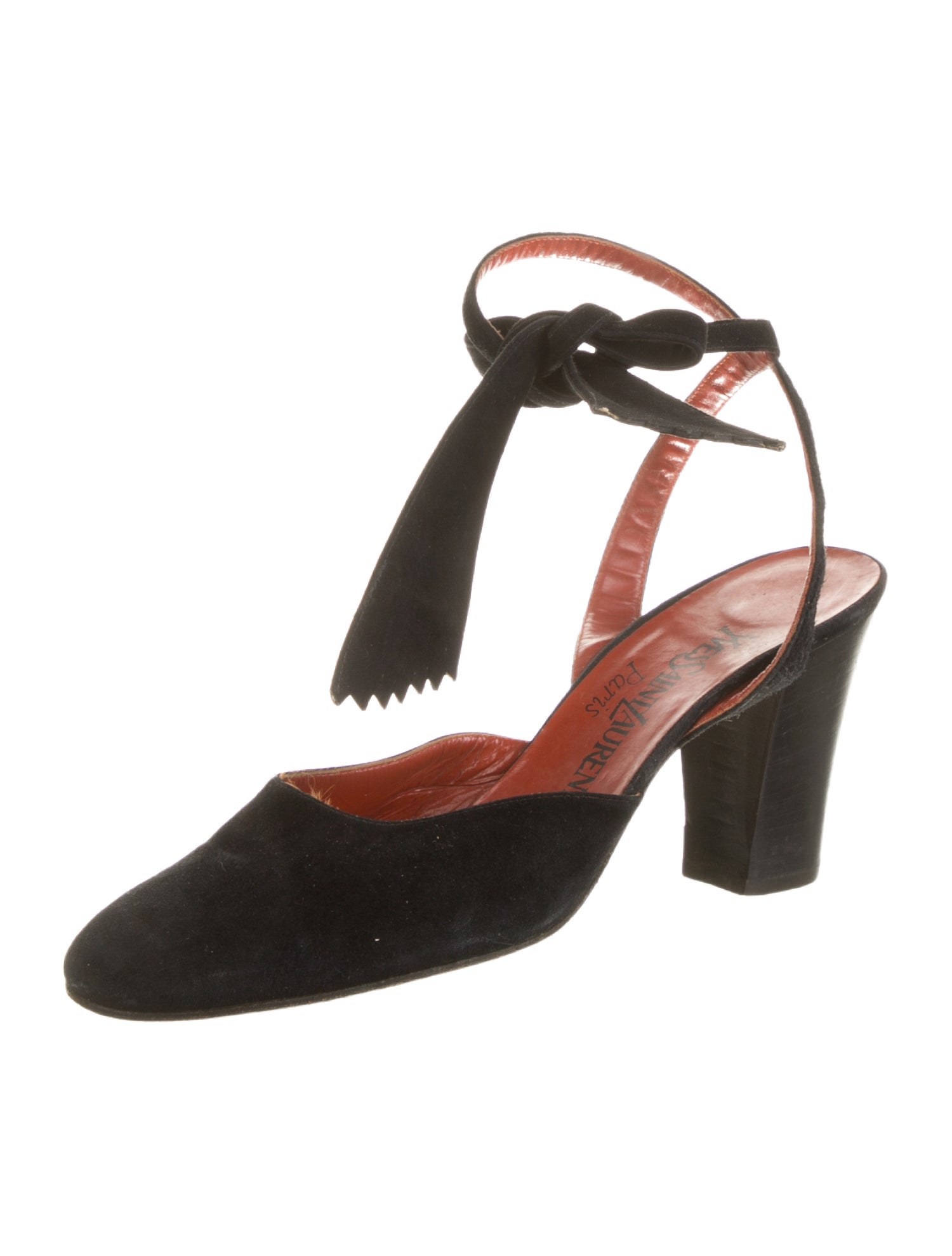 Yves Saint Laurent Vintage Suede Slingback Pumps