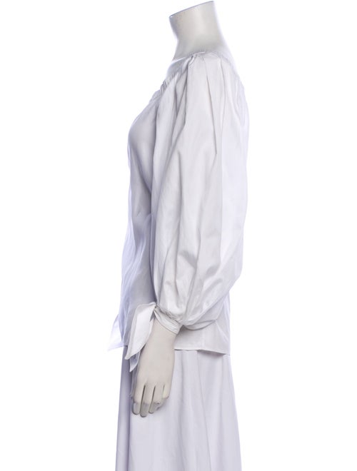 Yves Saint Laurent Square Neckline Long Sleeve Blouse