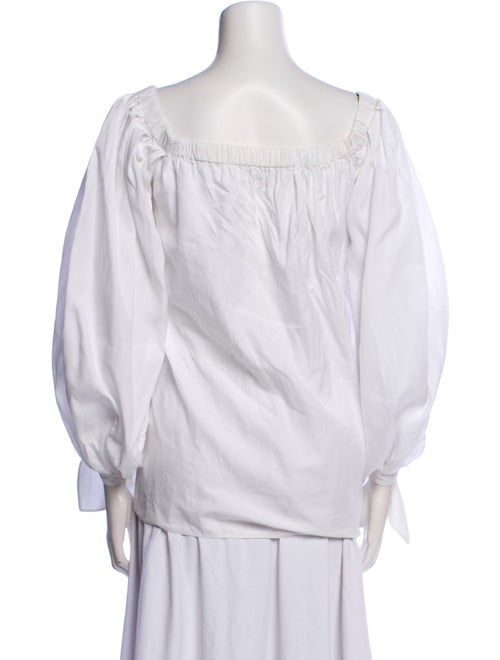 Yves Saint Laurent Square Neckline Long Sleeve Blouse