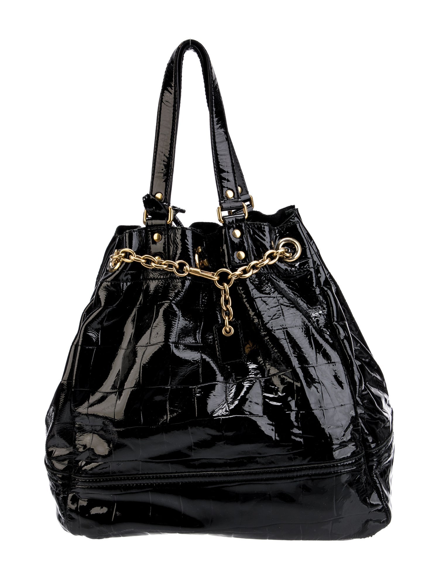 Yves Saint Laurent Patent Leather Bucket Bag Vintage