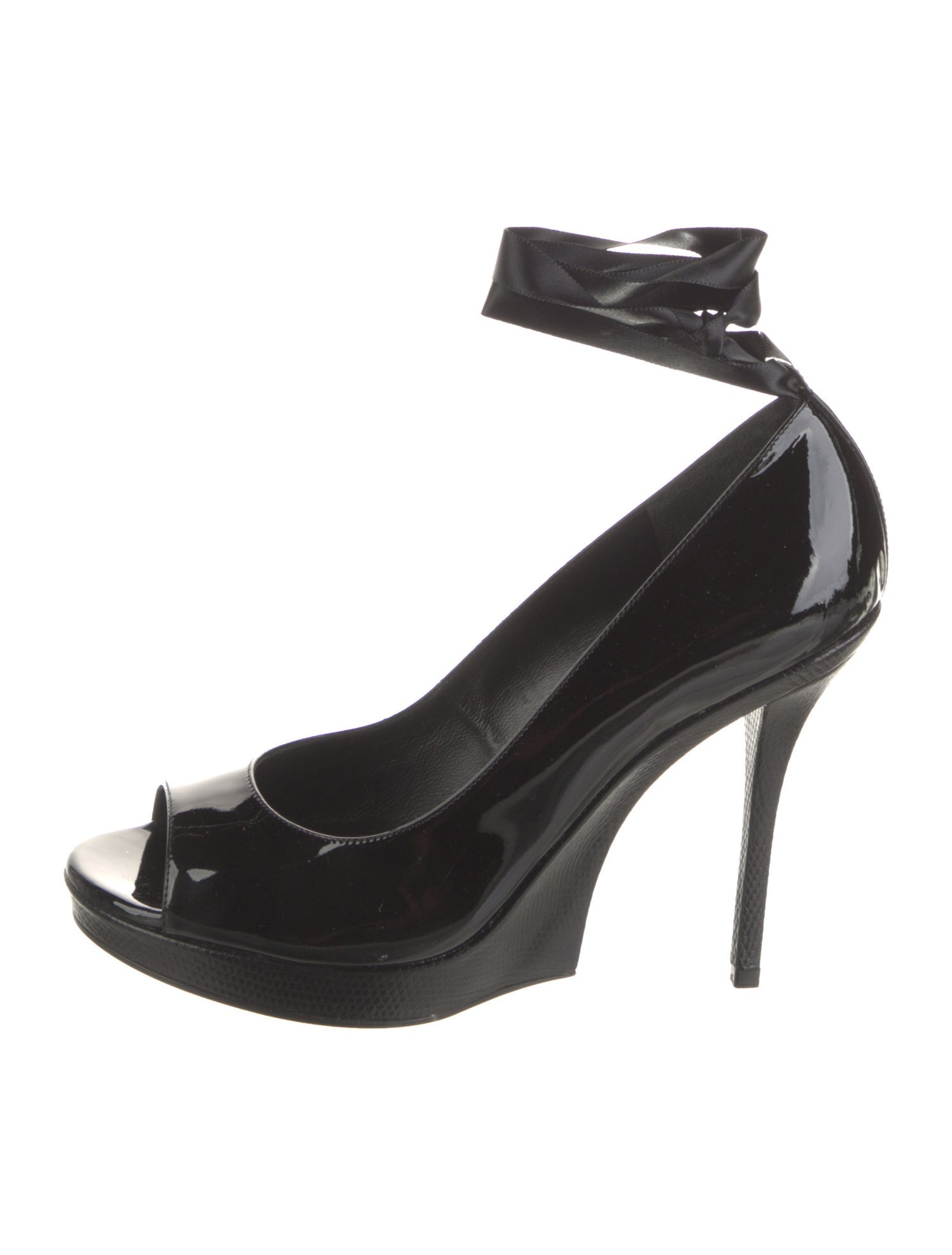 Yves Saint Laurent Rive Gauche Patent Leather Sandals