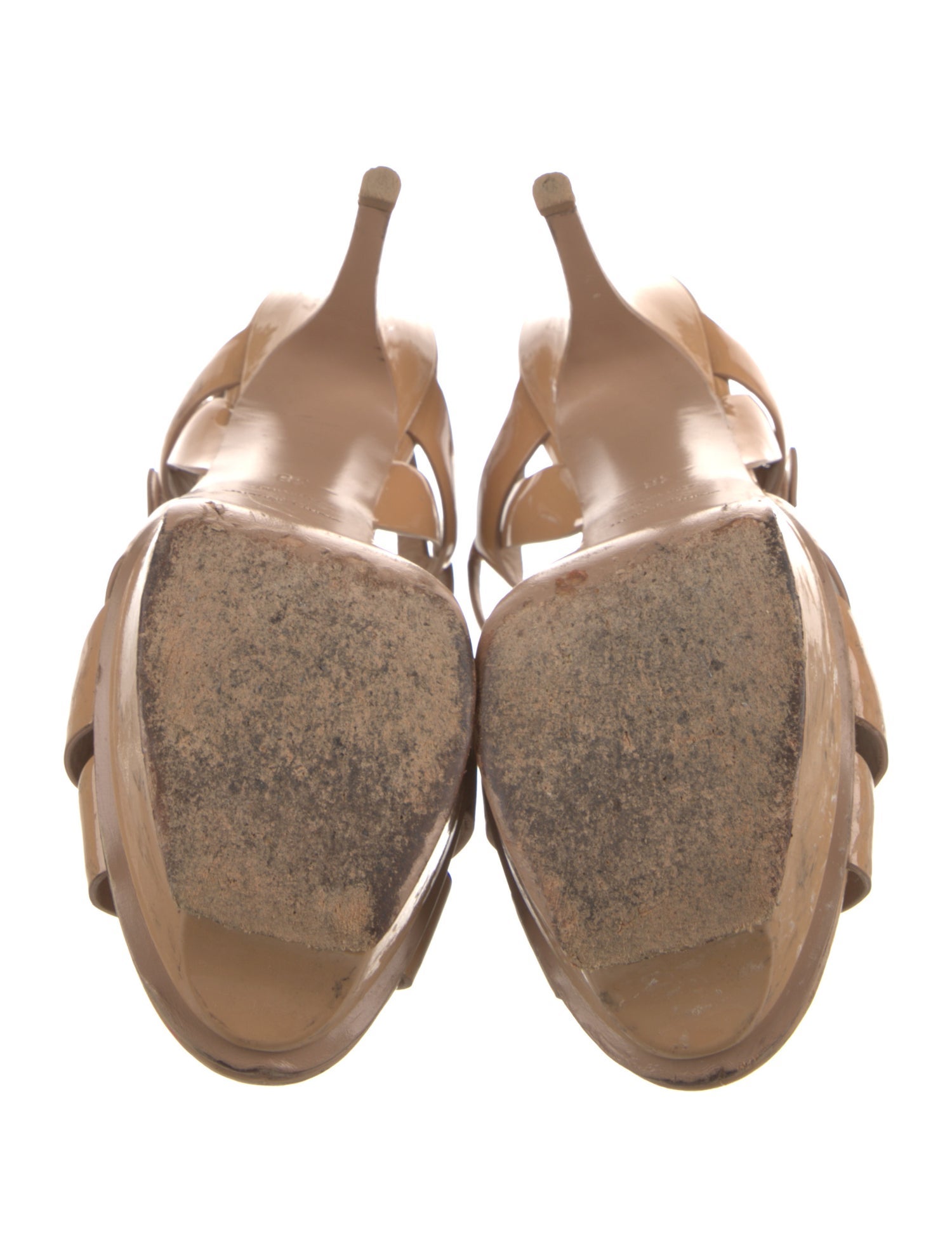 Saint Laurent Patent Leather T-Strap Sandals