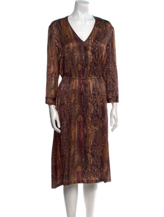 Yves Saint Laurent Silk Midi Length Dress