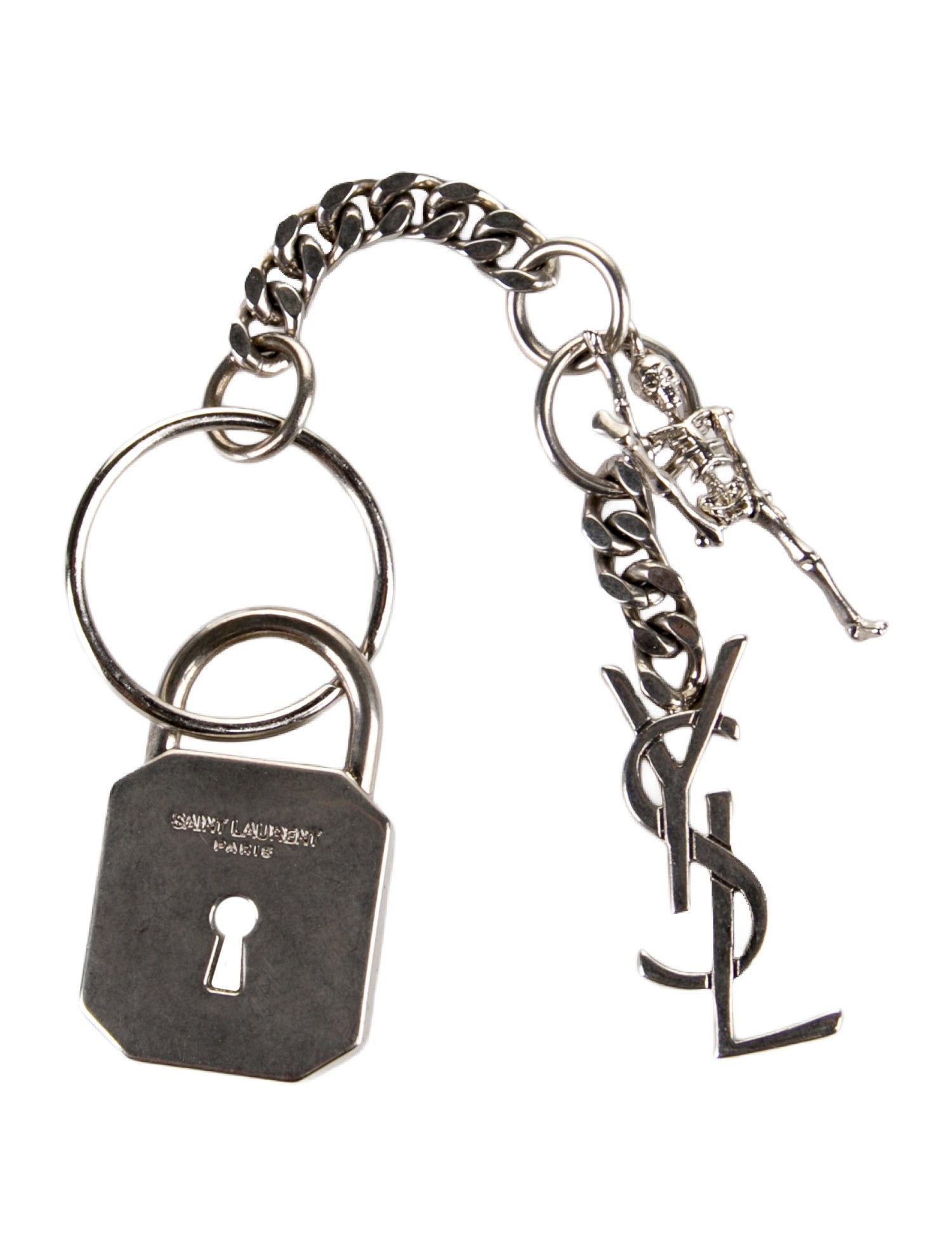 Yves Saint Laurent Skeleton Lock Keychain