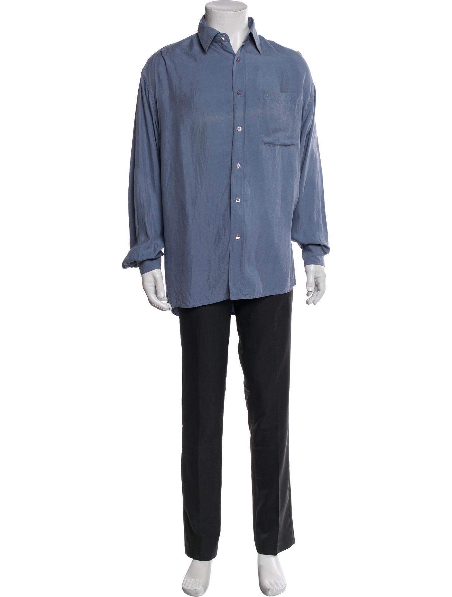 Yves Saint Laurent Silk Long Sleeve Dress Shirt