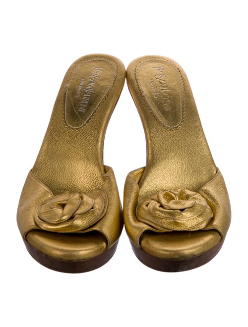 Yves Saint Laurent Leather Slides