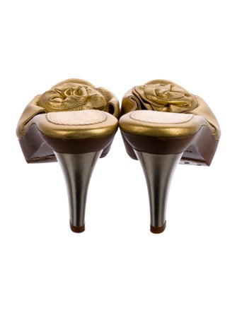 Yves Saint Laurent Leather Slides