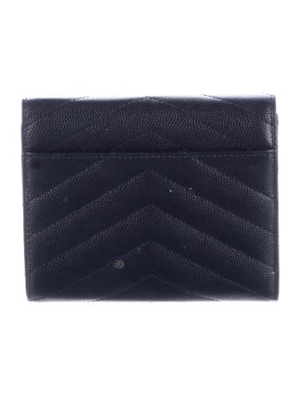 Yves Saint Laurent Compact matelasse Envelope Wallet Chevron Compact Wallet