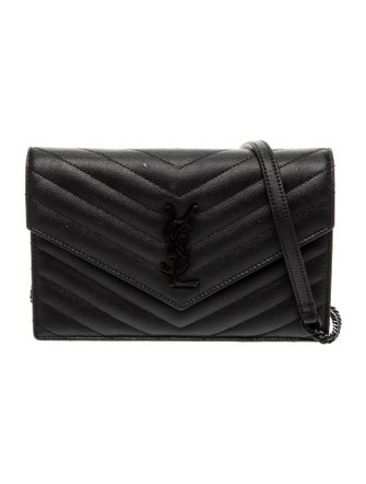 Saint Laurent Chevron Cassandre Chain Wallet