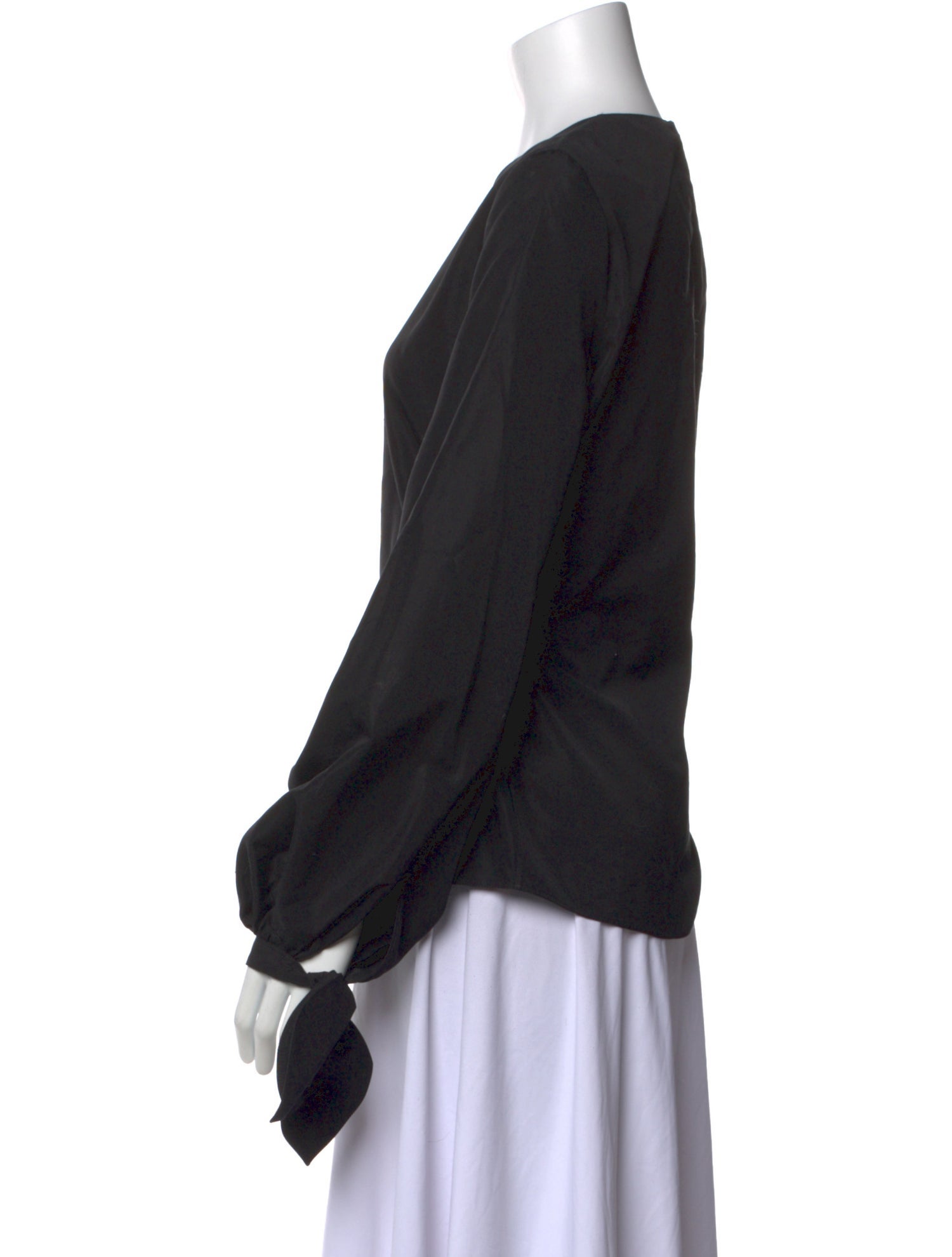 Yves Saint Laurent Crew Neck Long Sleeve Blouse