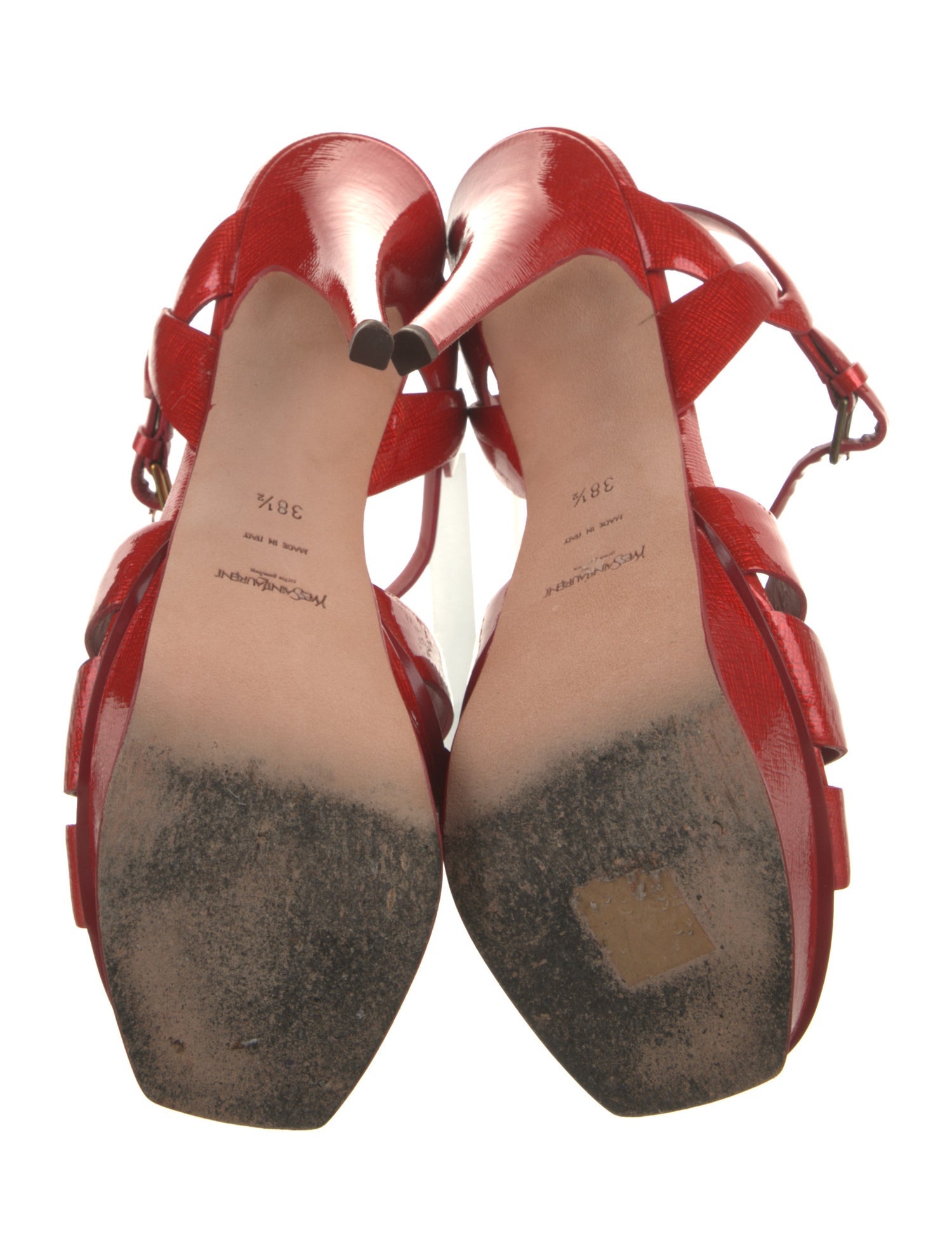 Yves Saint Laurent Patent Leather T-Strap Pumps