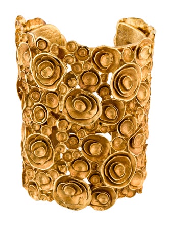 Yves Saint Laurent Flower Cuff Bracelet