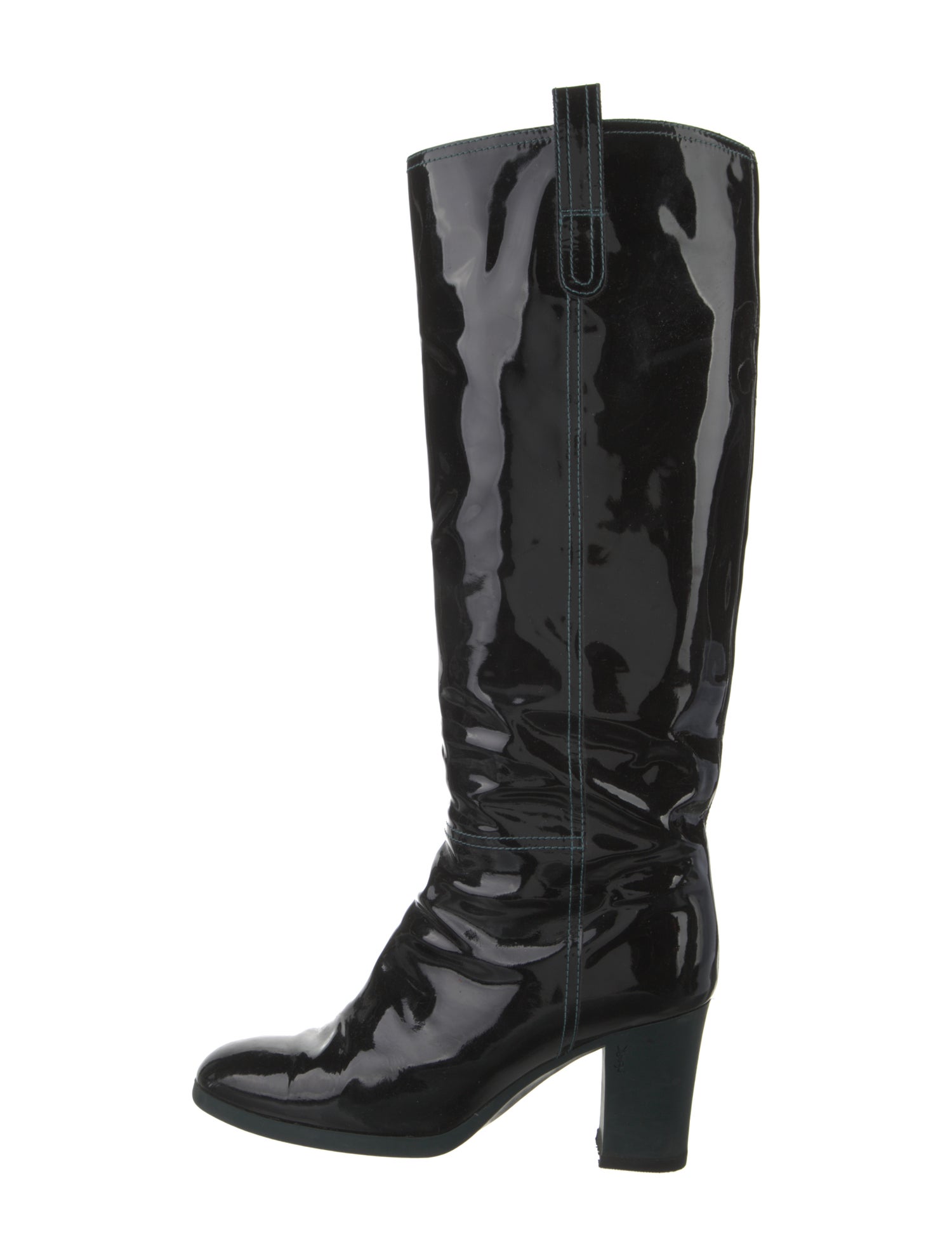 Yves Saint Laurent Patent Leather Riding Boots