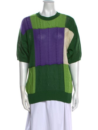 Yves Saint Laurent 1990's Colorblock Pattern Blouse