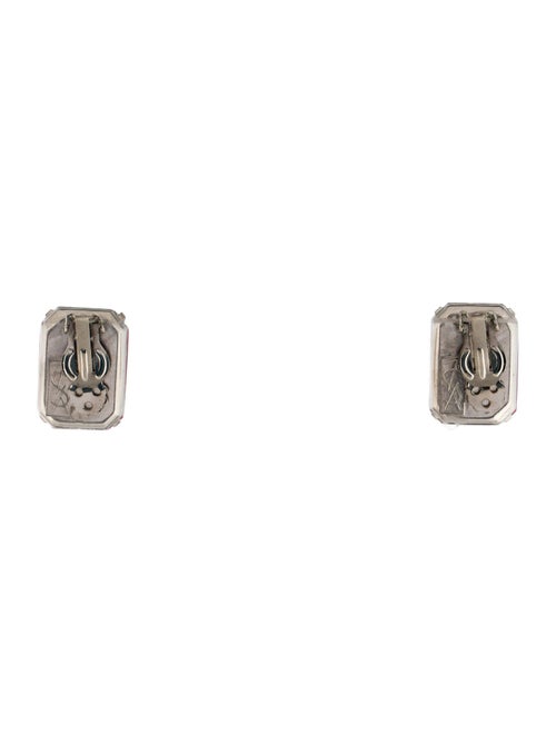 Yves Saint Laurent Vintage Crystal Rectangular Clip-On Earrings
