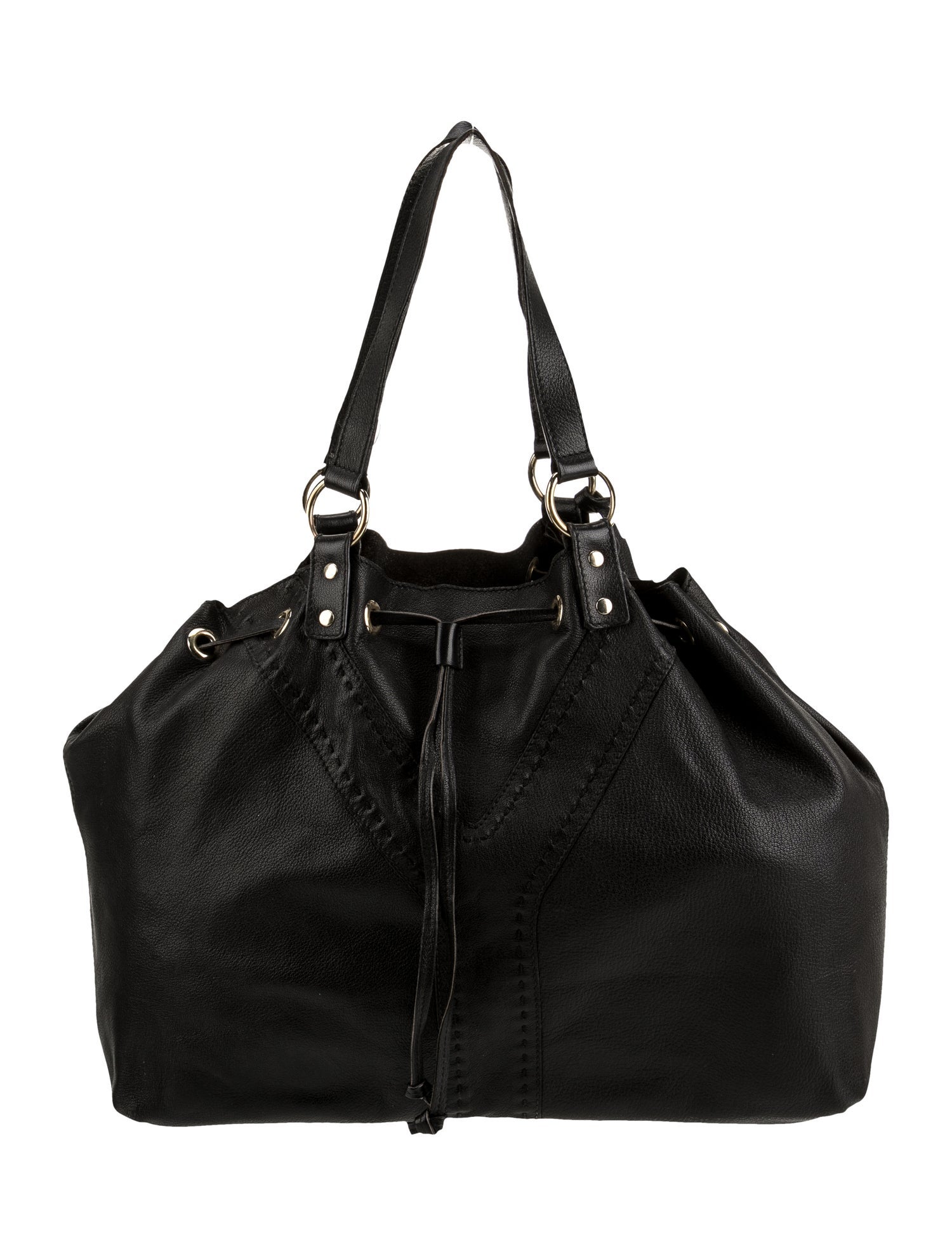 Yves Saint Laurent Leather Reversible Double Sac Y Tote