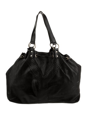 Yves Saint Laurent Leather Reversible Double Sac Y Tote