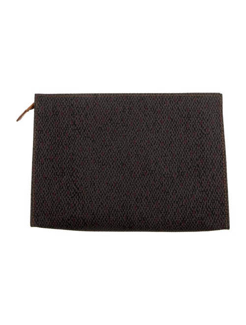 Yves Saint Laurent Womens knit cosmetic bag with zip closure.