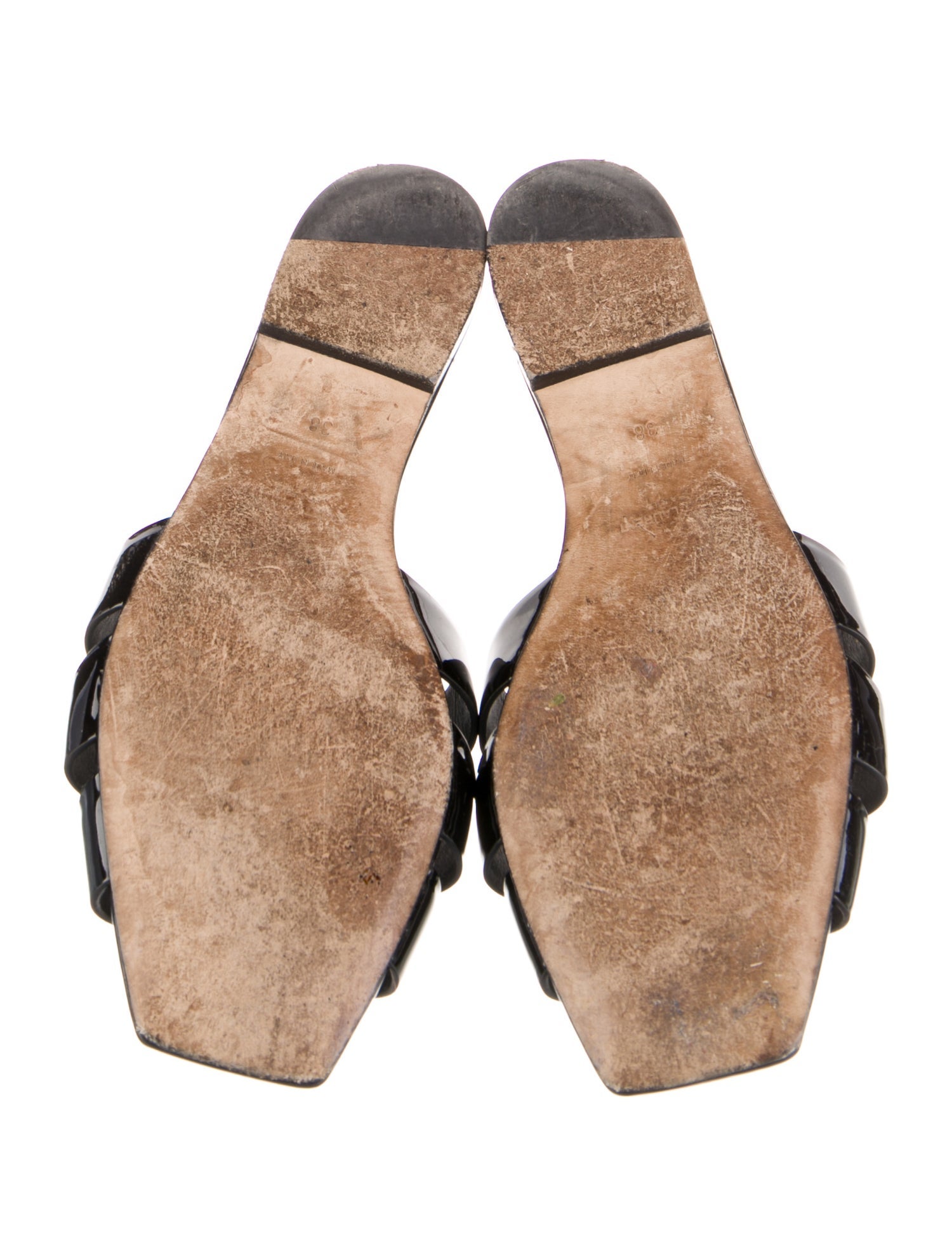 Yves Saint Laurent Patent Leather Slides