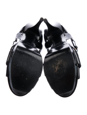Yves Saint Laurent Patent Leather T-Strap Sandals