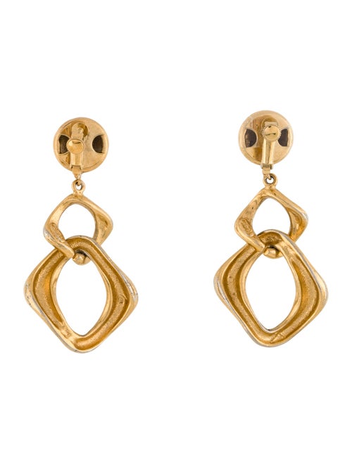 Yves Saint Laurent Link Clip-On Drop Earrings