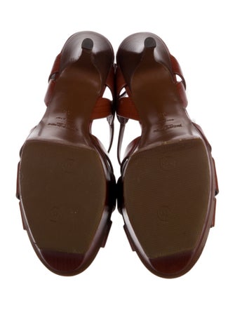 Yves Saint Laurent Leather T-Strap Sandals