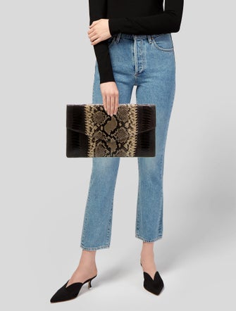 Yves Saint Laurent Python Clutch