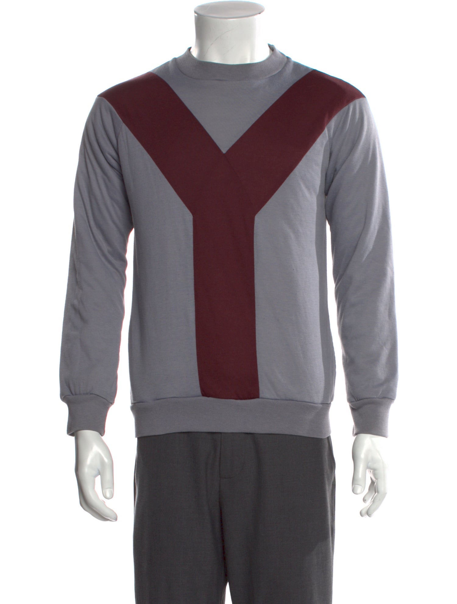 Yves Saint Laurent Colorblock Pattern Crew Neck Sweatshirt