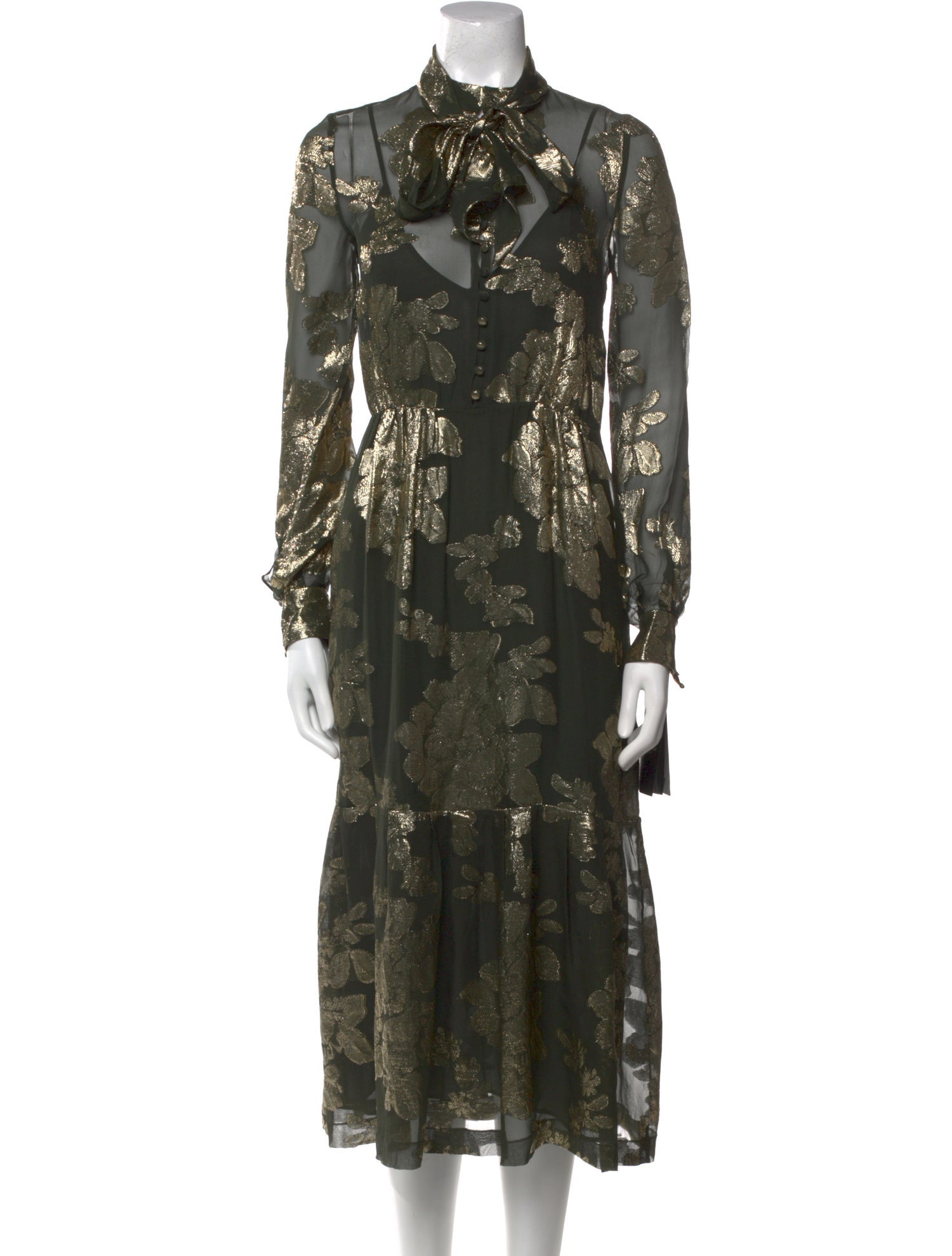 Saint Laurent Silk Midi Length Dress