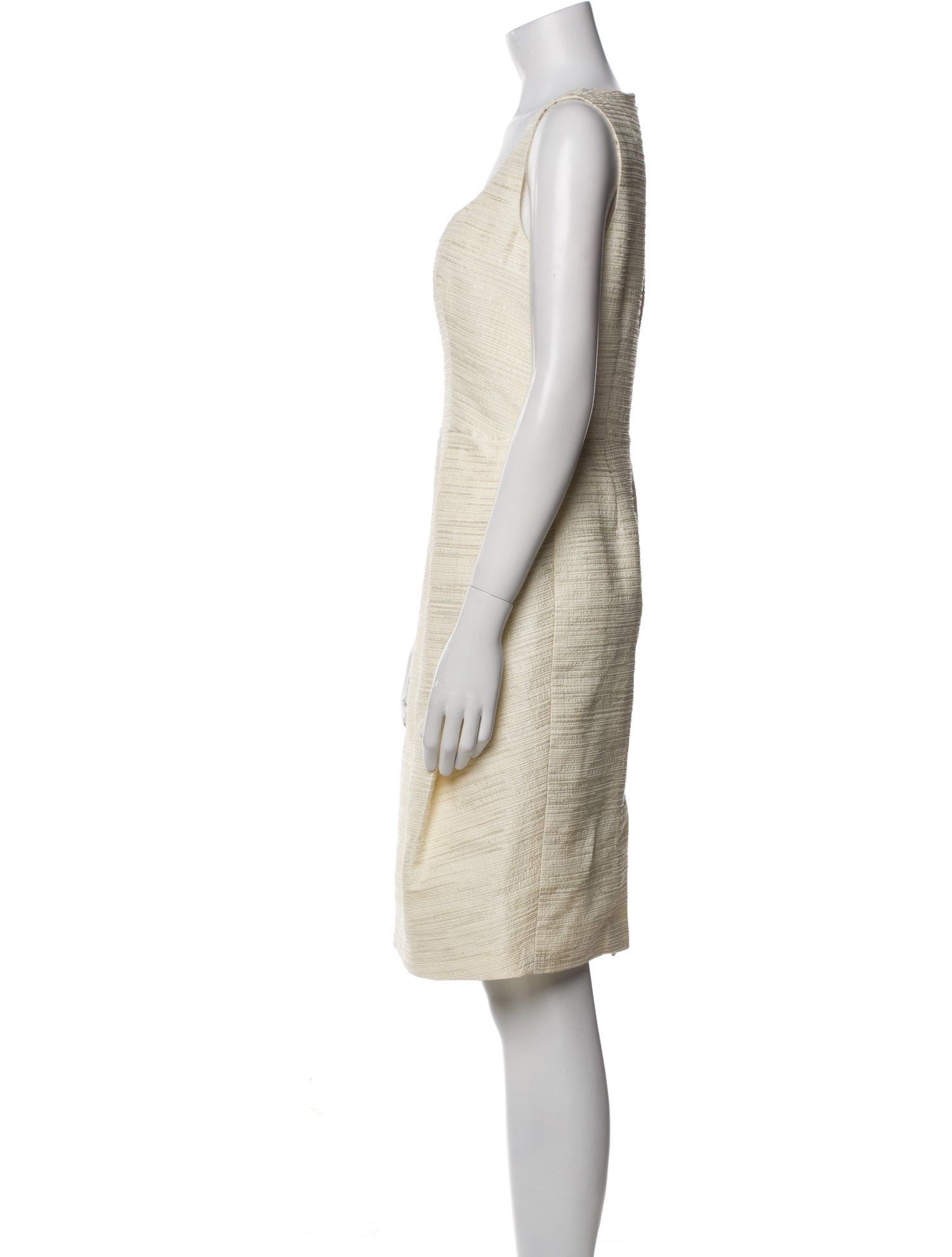 Yves Saint Laurent Scoop Neck Knee-Length Dress