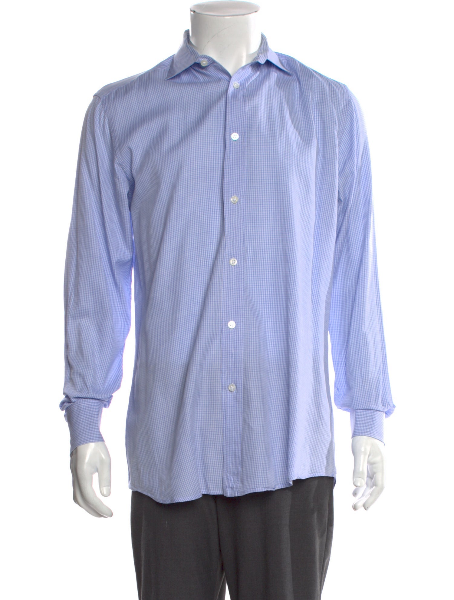 Yves Saint Laurent 2012 Plaid Print Dress Shirt