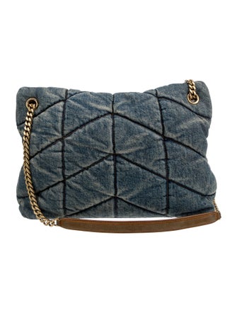 Saint Laurent Denim Puffer Small