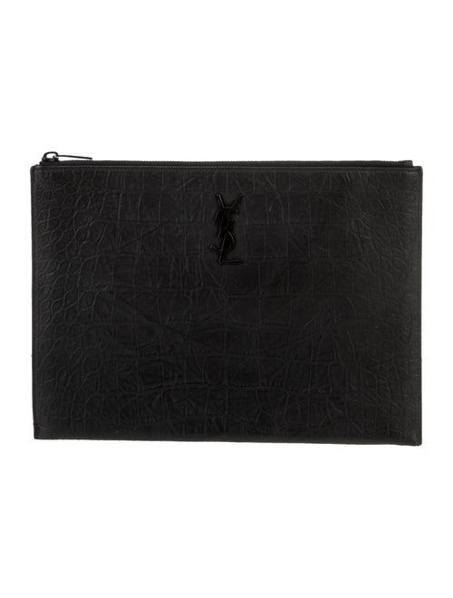Yves Saint Laurent Embossed Leather Portfolio