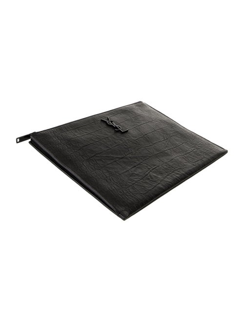 Yves Saint Laurent Embossed Leather Portfolio