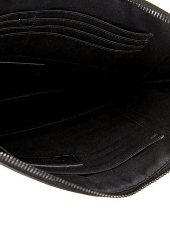 Yves Saint Laurent Embossed Leather Portfolio