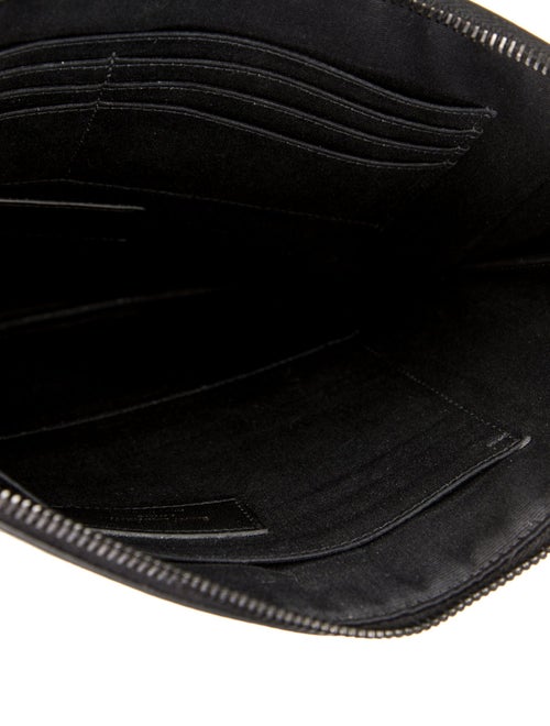 Yves Saint Laurent Embossed Leather Portfolio