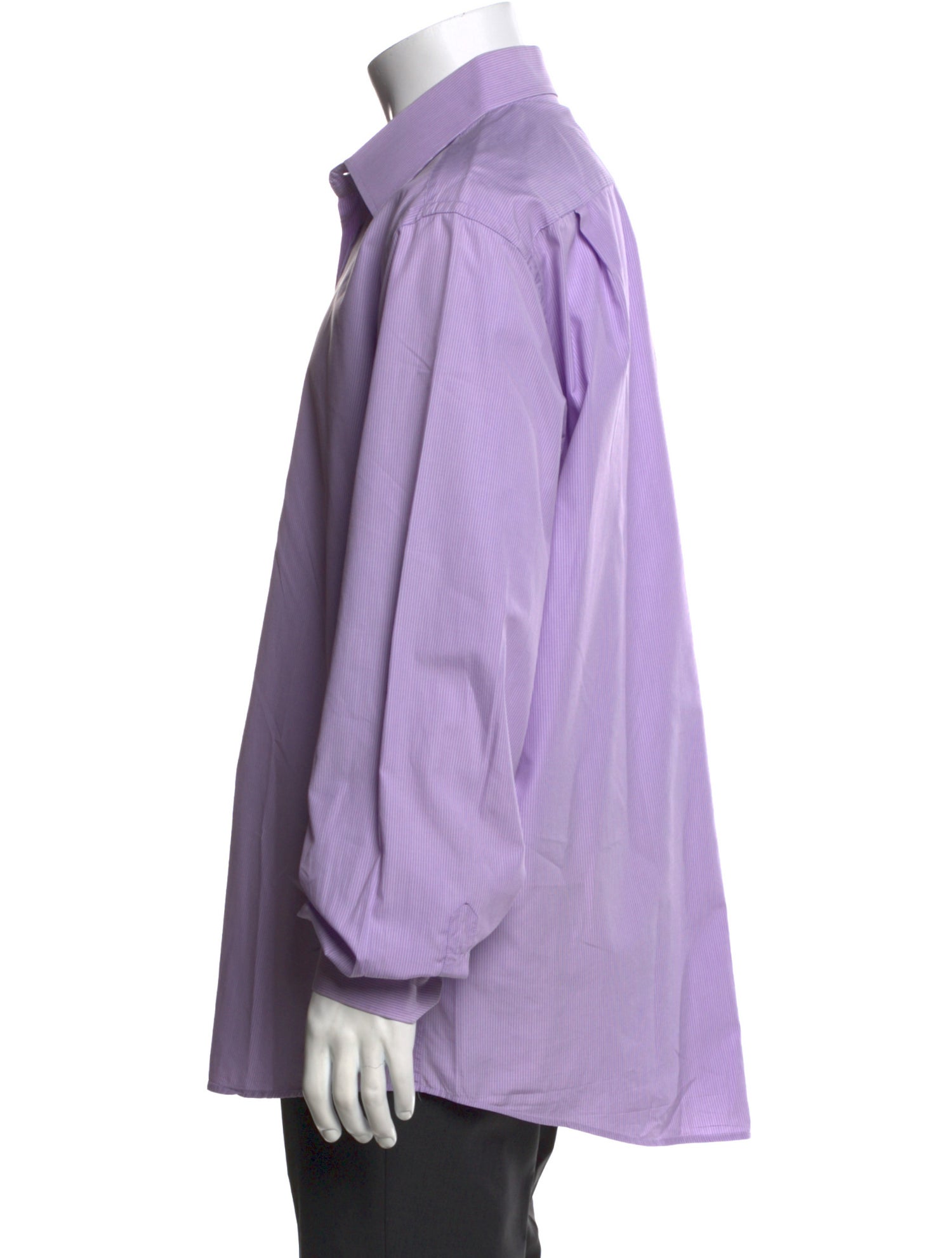 Yves Saint Laurent Striped Long Sleeve Dress Shirt