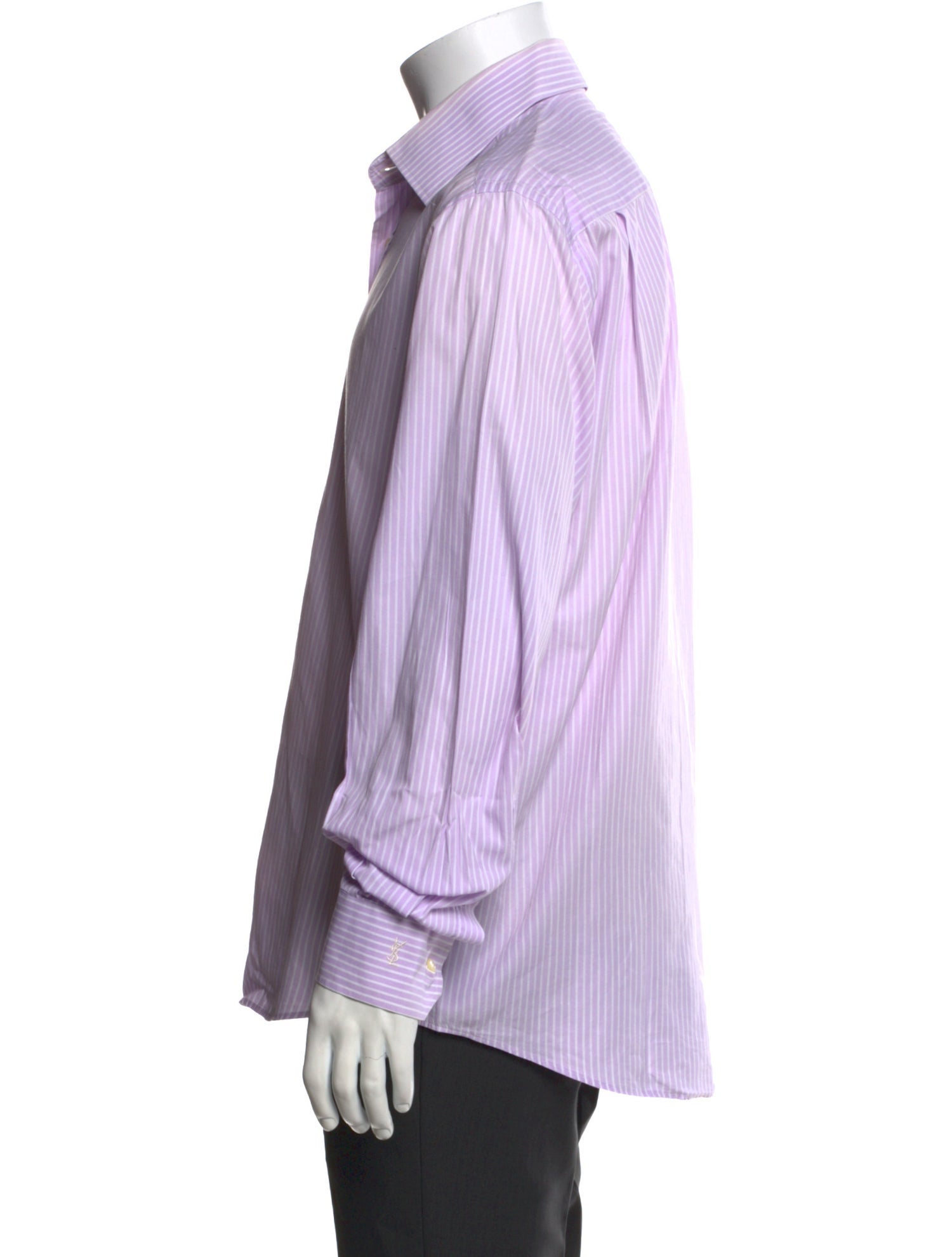 Yves Saint Laurent Striped Long Sleeve Dress Shirt